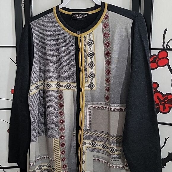 Aldo Colombo 100% Merino Wool Button Front Cardigan - Picture 3 of 7